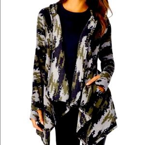 Cuddl Duds Camouflage Cardigan Fleece EUC